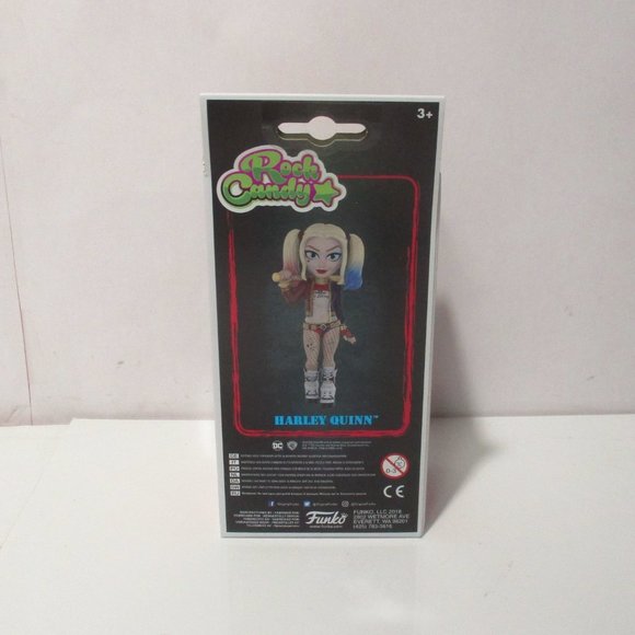 Funko Rock Candy Suicide Squad HARLEY QUINN With Bat Rainbow Hair Vinyl DC NIB - Picture 5 of 7